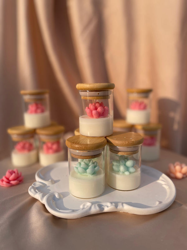 wooden lid jar candle with mold (small)