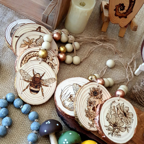 Wood Burned Ornaments
