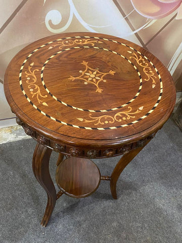 Dark Brown Round Telephone Table