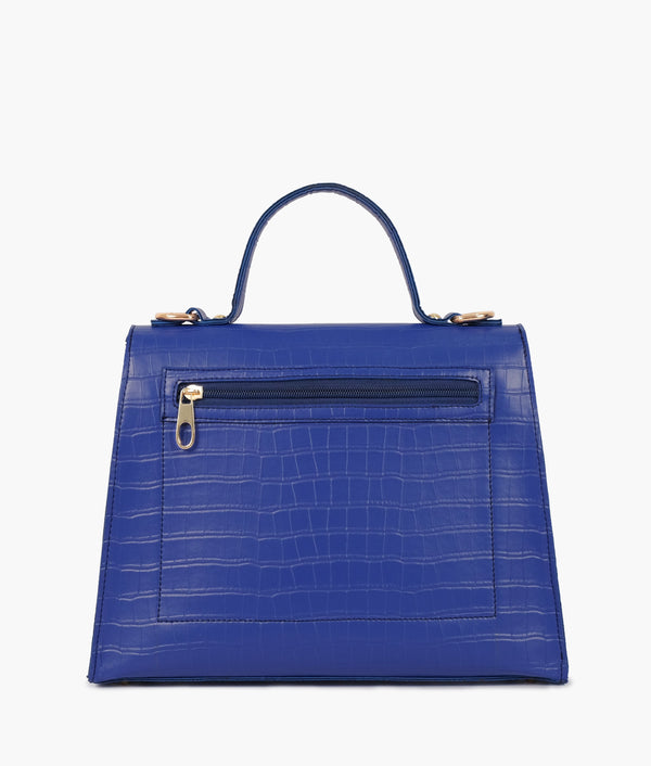 RTW Creation - Blue top-handle crocodile mini bag