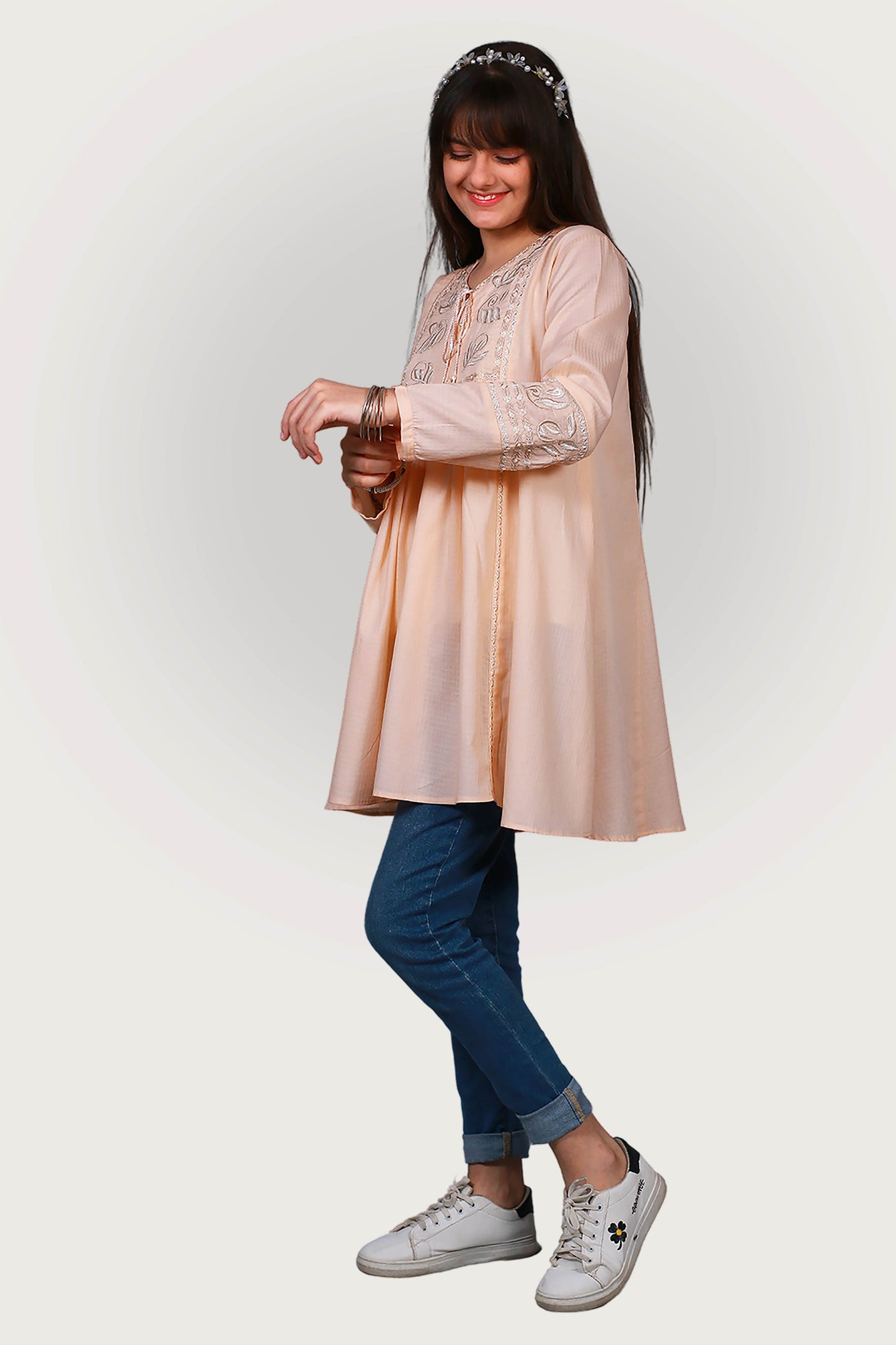 FRK-010 JACQUARD EMBROIDRED FROCK