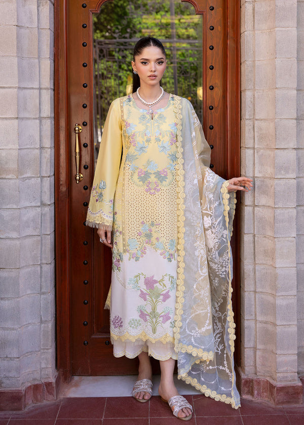 Bloom By Saira Shakira Unstitched 3 Piece Luxury Lawn Collection'2025-04-A-Lotus Reverie