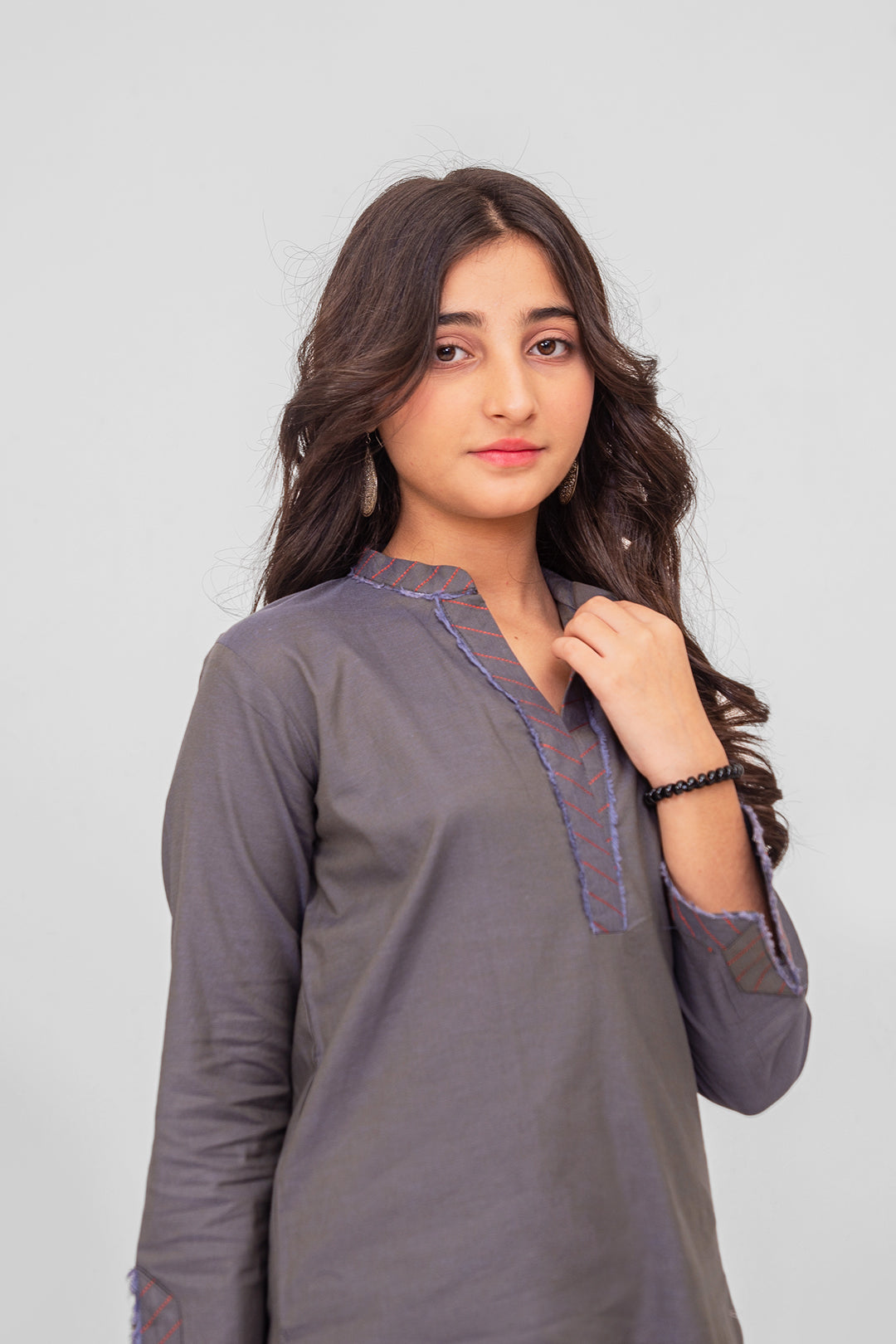 2 pc Egyptian Cotton Chambray Tunic Kurta Suit TG-007