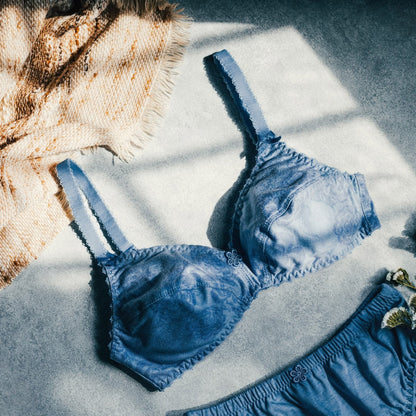Denimage, Denim Printed Cotton Bra, DENIM BLUE