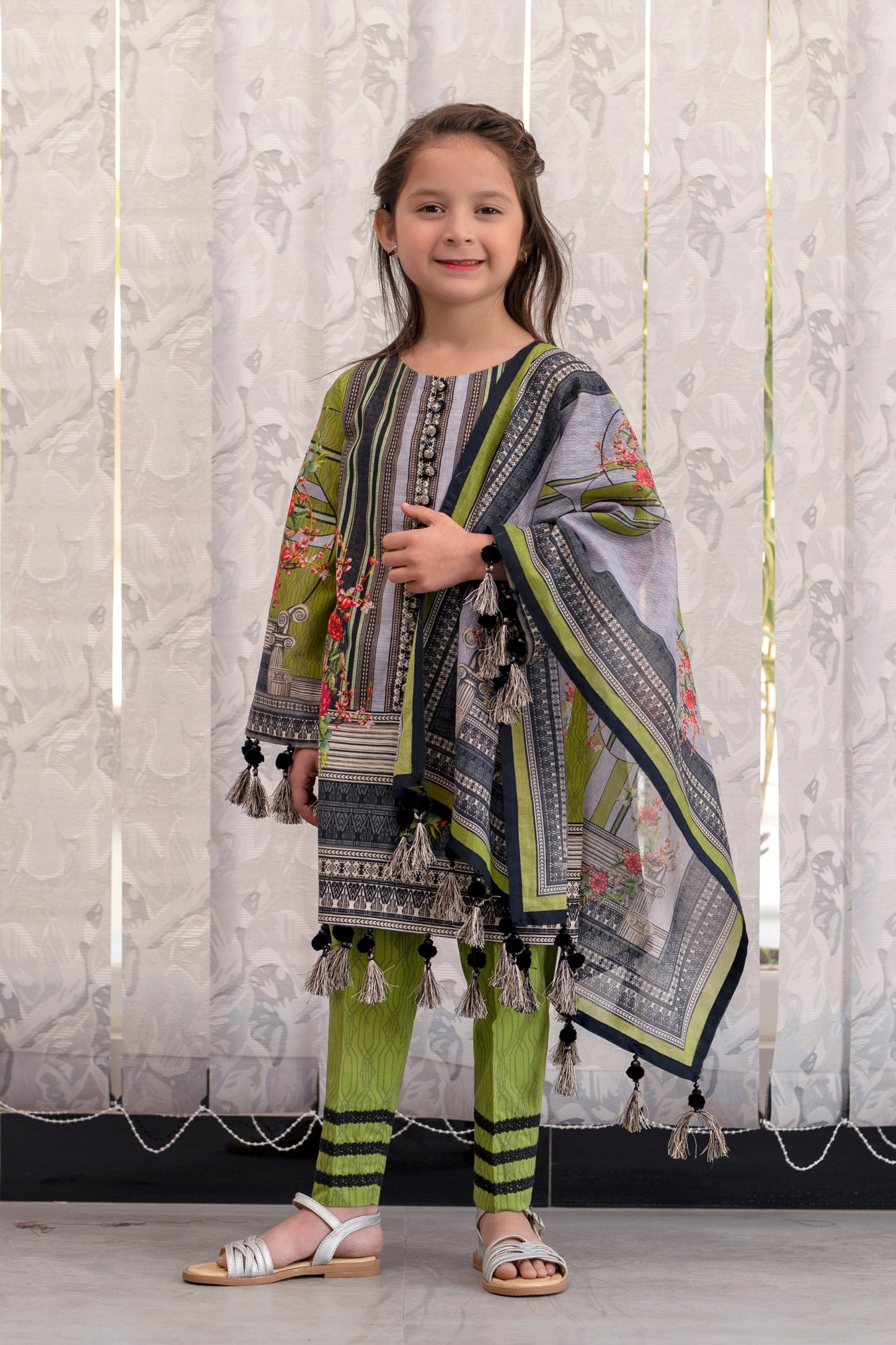Girls Digital Printed Khaddar 3 Piece KHW-0044