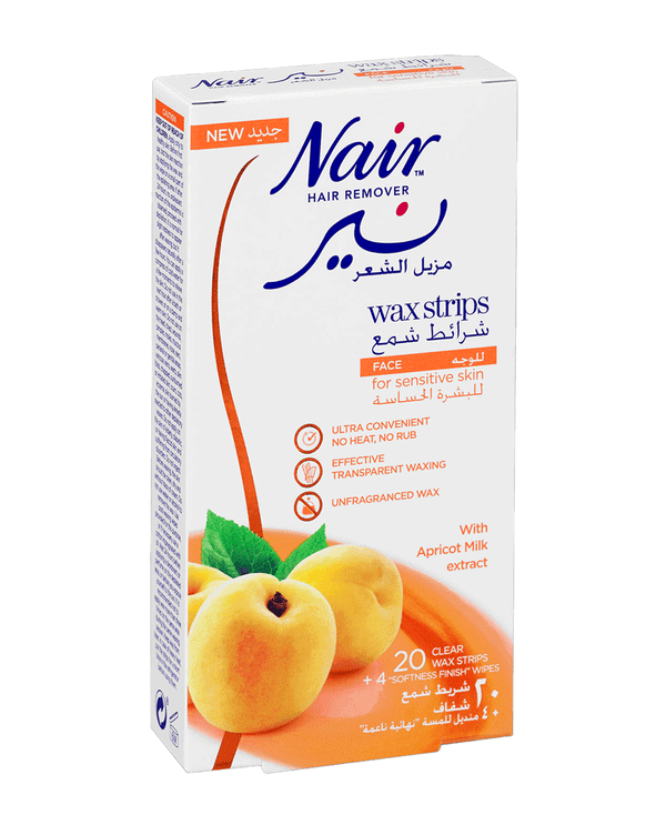 Nair Apricot Milk Extract Wax Face Strip 20+2