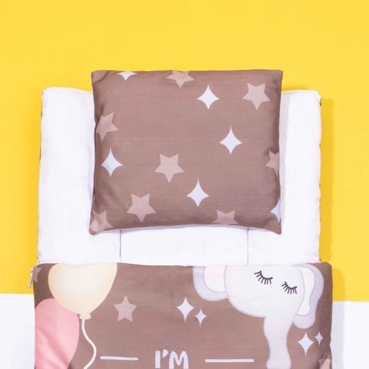 Baby Boy 2 Piece Set Carry nest Brown Smart As Dad Print
