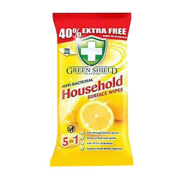 Green Shield Anti-bacterial Household Surface Wipes 70s