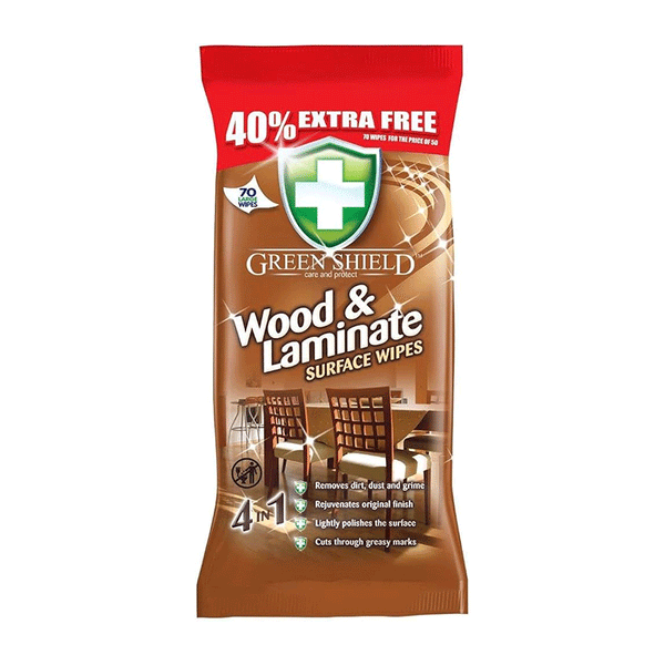 Green Shield Wood & Laminate Surface Wipes 70s