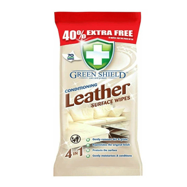 Green Shield Leather Surface Wipes 70s