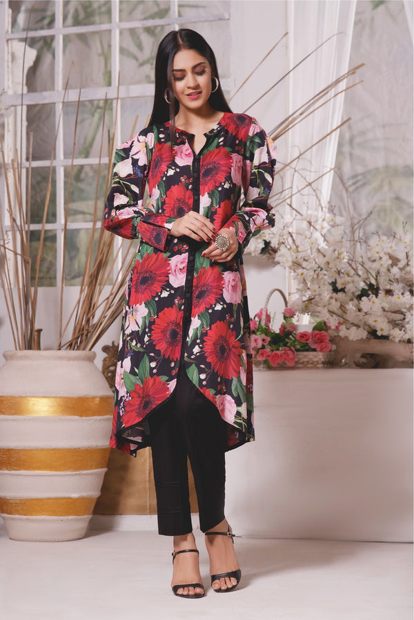 Feathers Unstitched 2 Piece Winter Collection-NIGHT BLOOM-NJV016