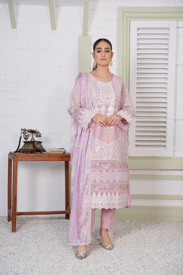 Threads & Weaves 3 PC PRET Embroidered Chikankari-07