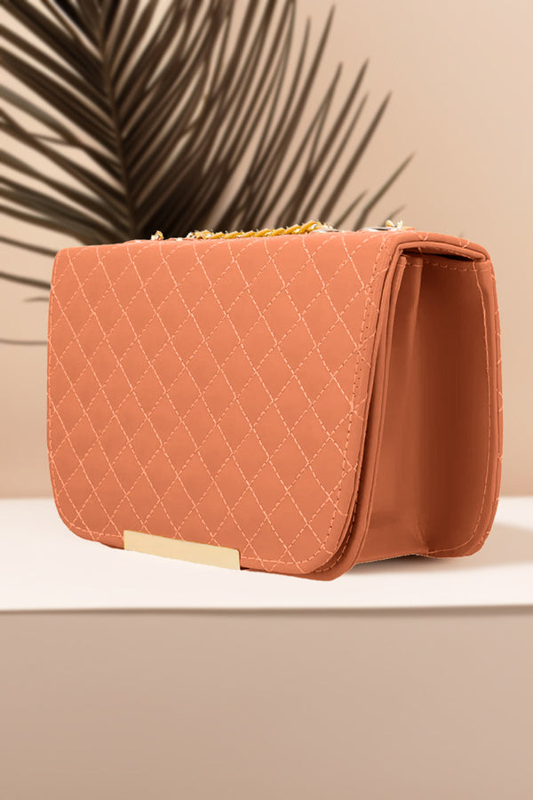 Buy Quilted Charm Shoulder Bag for Women in Pakistan - Bronze

