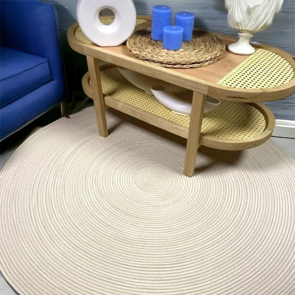 Cotton Rope Round Rug  Minimalist Area Rug for Living Room, Bedroom, or Office - 28inches