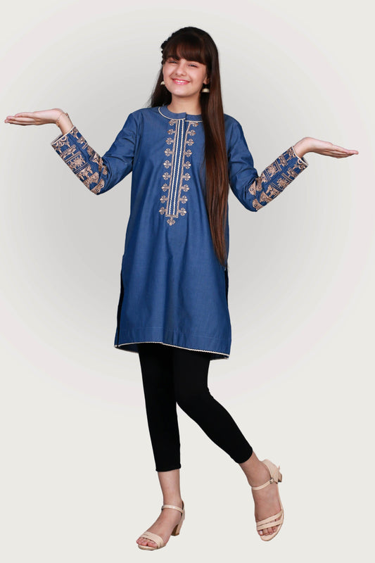 SHEMRE EMBROIDRED FROCK SKU: KHW-0029