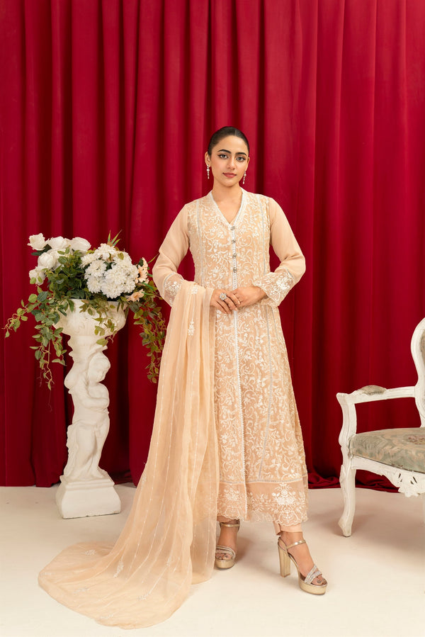 Manahils Stitched Formals K-113-Peach