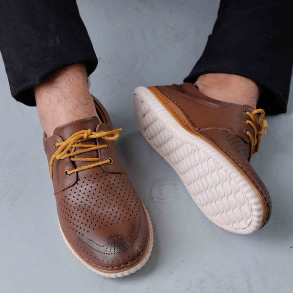 Turkish-made Real Leather Brogues in Tan