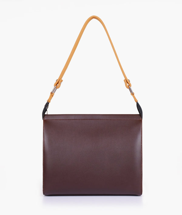 RTW Creation - Dark brown and mustard trio twist handbag