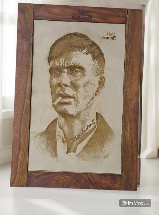 Uniquely Handcrafted Leather Portrait Carvings (Personalized Engraved Portrait On Leather With Wooden Photo