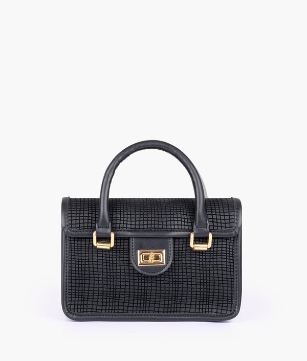 RTW Creation - Black patterned cross-body with flap