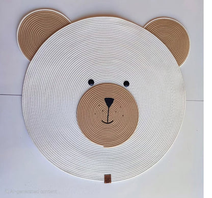 Adorable Cotton Rope Bear Rug  3 Feet Kids Room Play Mat for Nursery & Decor