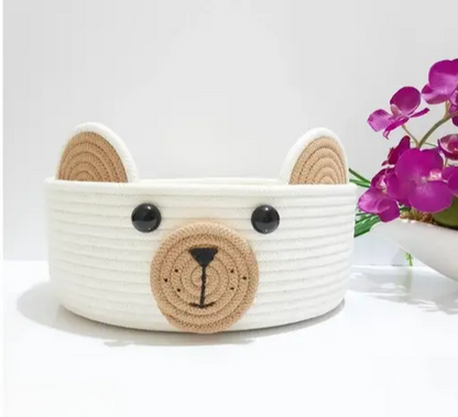 Bear-Shaped Storage Basket for Kids  Toy Basket (Small)
