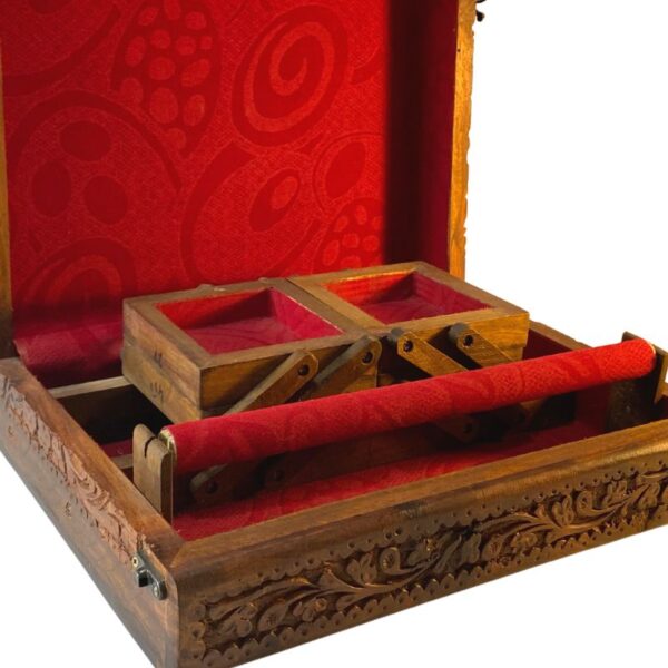Enchanted Tome: Wooden Carved Jewellery Box