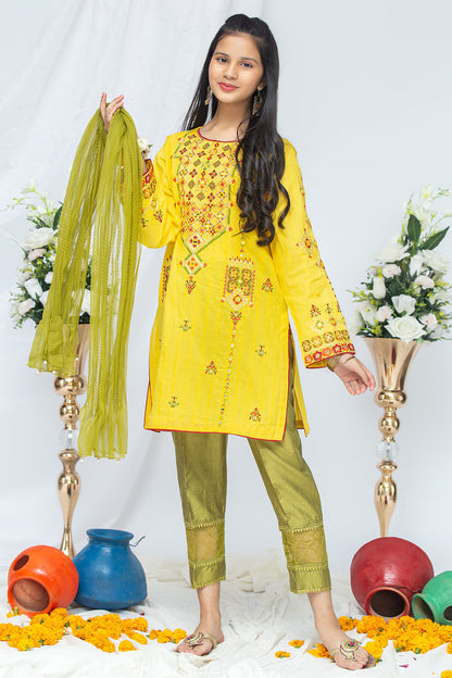 3PCS Jacquard Suit Shirt, Dupatta & Cotton Trouser SKU: EMB-037