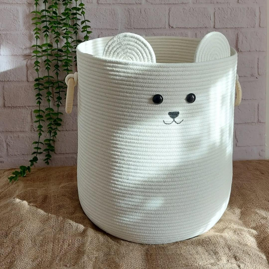 Bear-Shaped Storage Basket for Kids  Toy Basket (Large