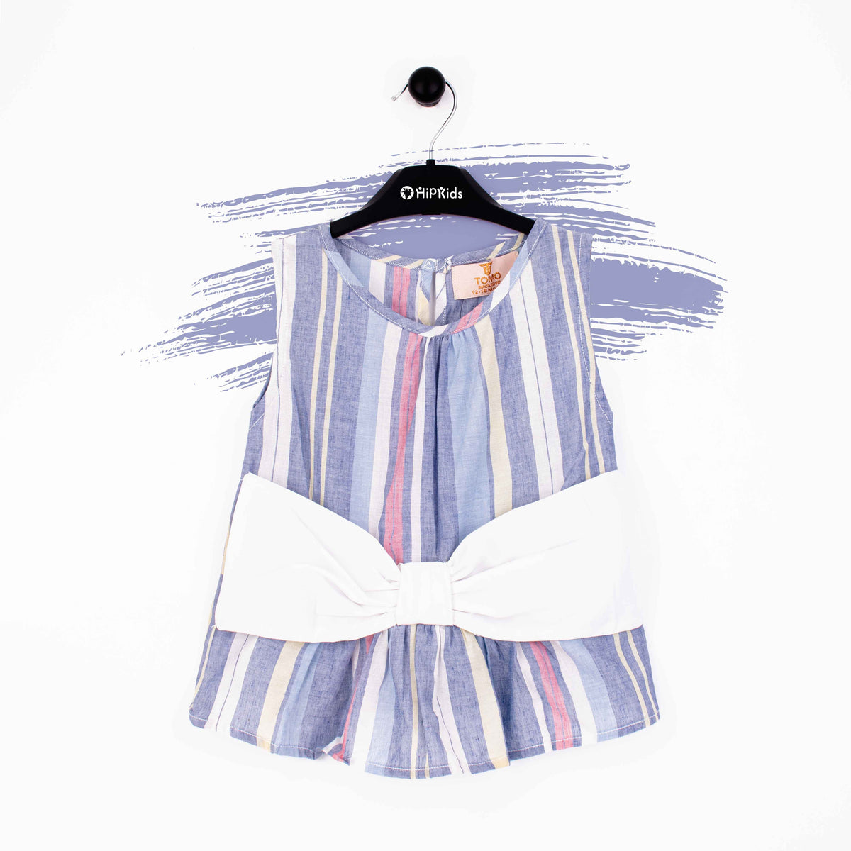 Baby Girl Multi White Big Bow Top
