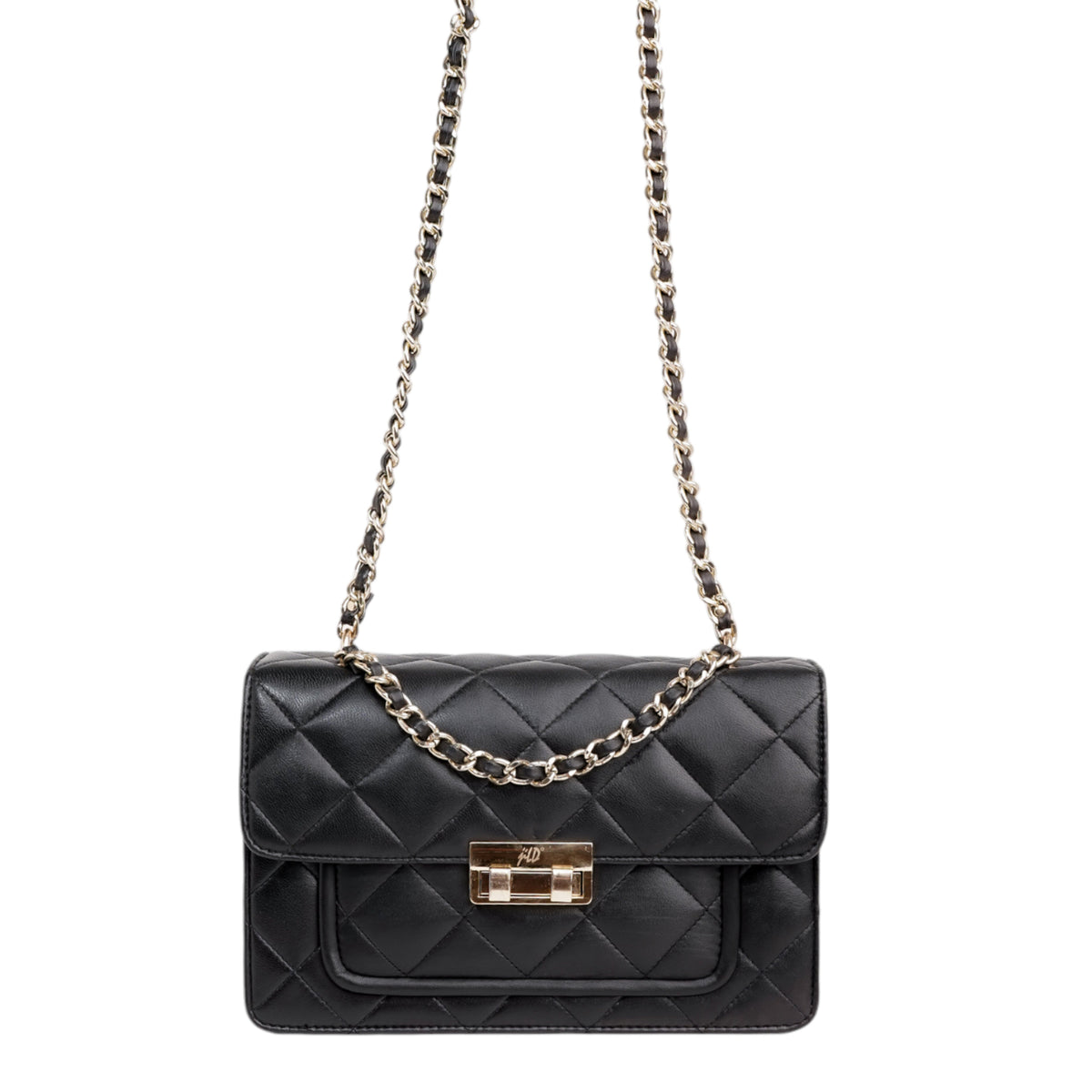 Flora Quilted Crossbody Leather Bag- tanbrown