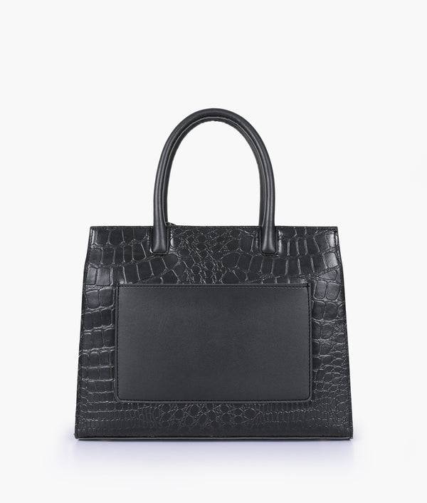 RTW Creation - Black crocodile vintage handbag