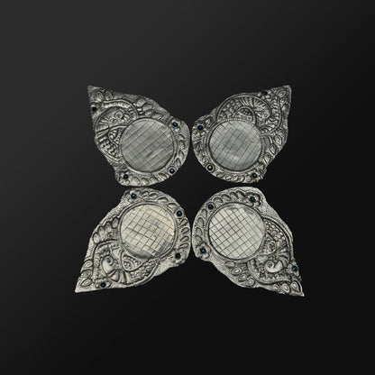 GLASS COASTERS SILVER SET OF 6