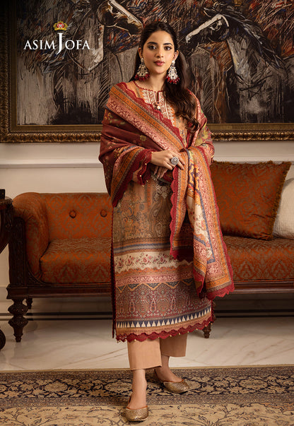 AJIWP-10 EMBROIDERED KARANDI STITCHED 3 PCS