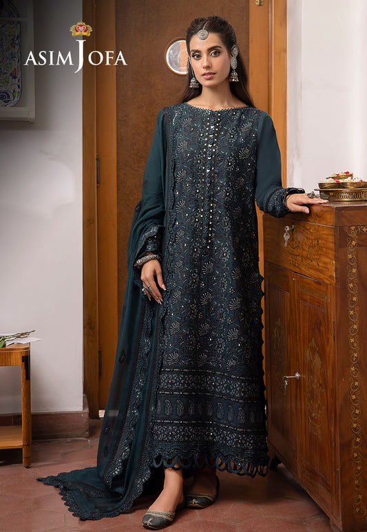 AJSW-13 EMBROIDERED LAWN SILK 3 PCS