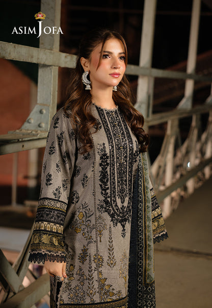 AJUBF-51 PRINTED EMBROIDERED LAWN 3 PCS
