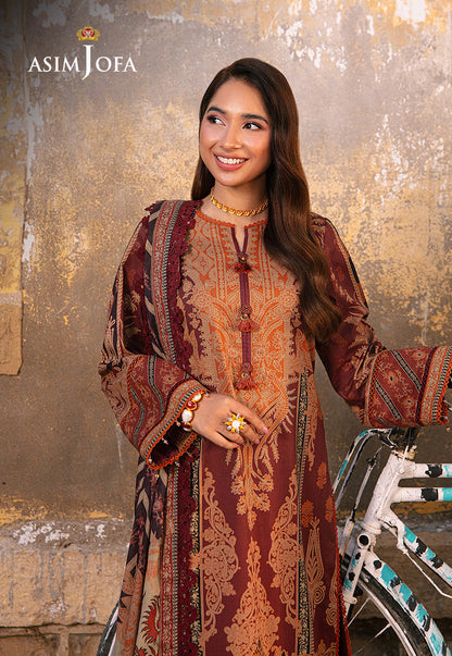 AJARP-24 EMBROIDERED LAWN STITCHED 3 PCS