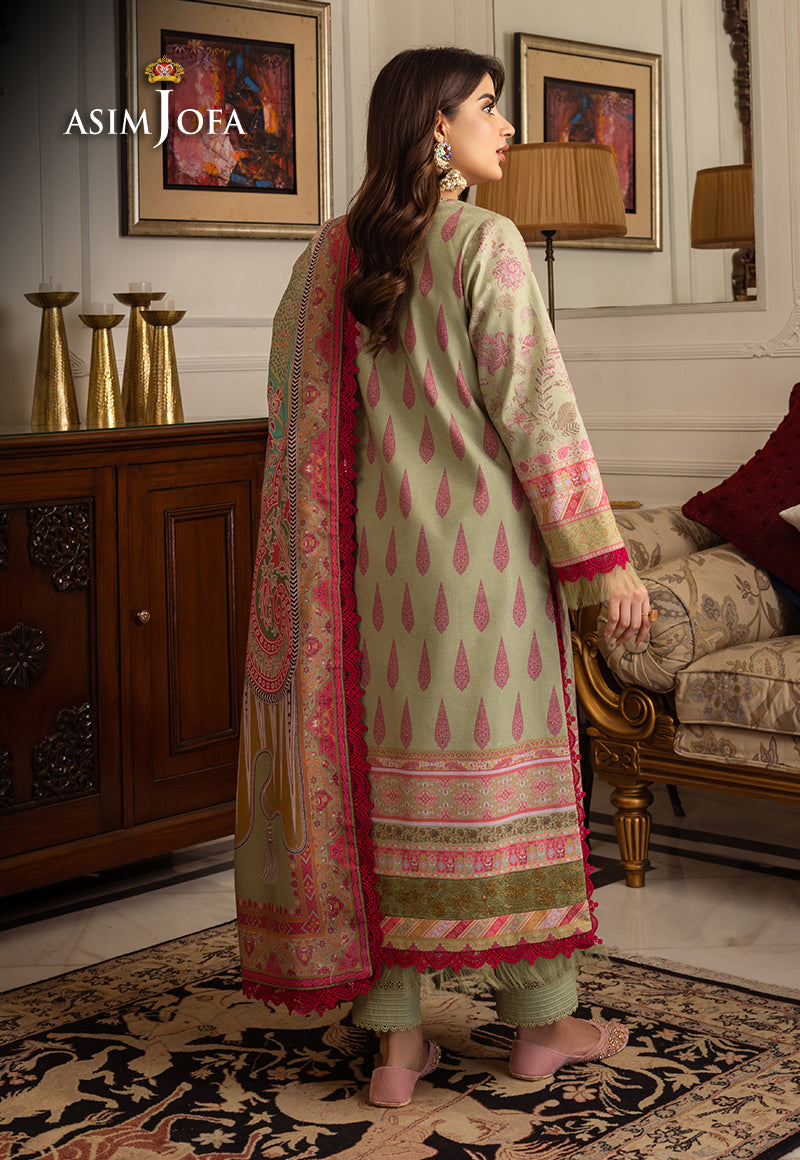 AJIWP-08 EMBROIDERED KARANDI STITCHED 3 PCS