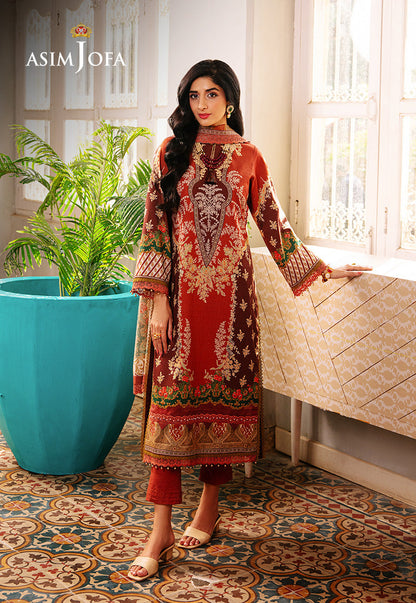 AJARP-14 PRINTED DOBBY STITCHED 3 PCS
