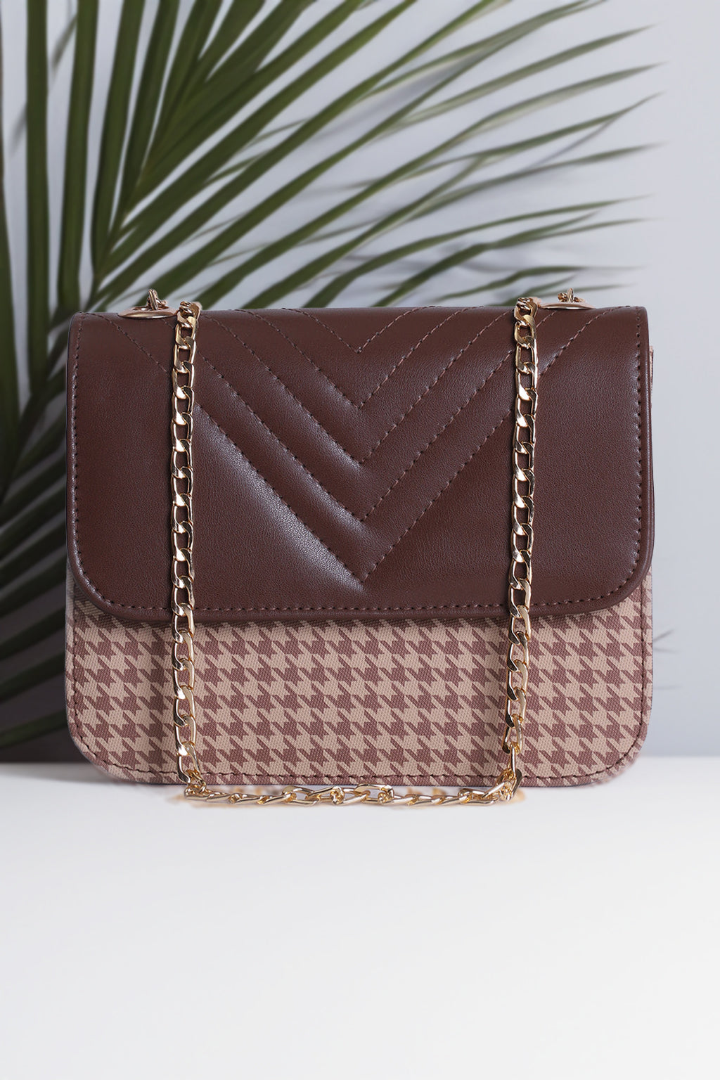 Shop Luxury ChevronFlap Handbag for Women in Pakistan - Brown