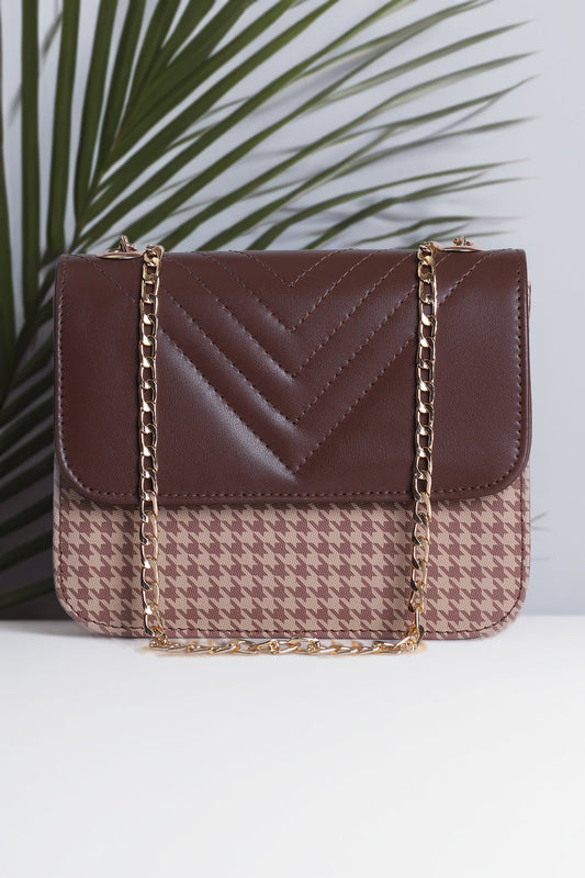 Shop Luxury ChevronFlap Handbag for Women in Pakistan - Brown