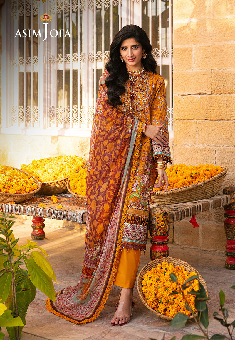 AJAR-15 EMBROIDERED LAWN 3 PCS