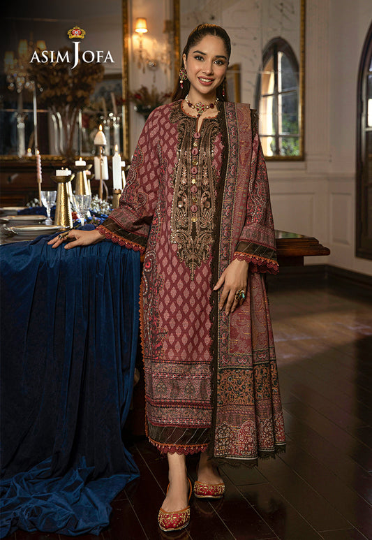 AJAWP-07 PRINTED KHADDAR STITCHED 3 PCS
