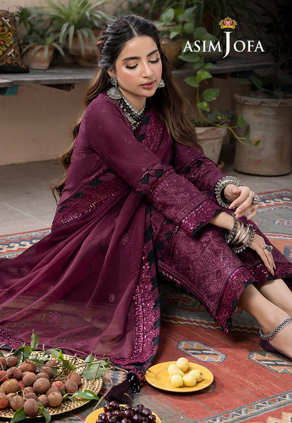 AJSW-05 EMBROIDERED LAWN SILK 3 PCS