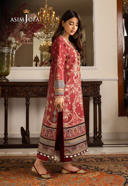 AJIWP-02 EMBROIDERED KHADDAR STITCHED 3 PCS