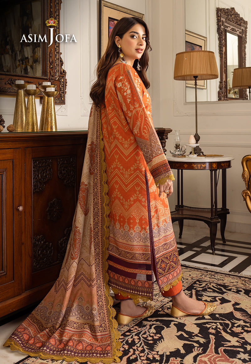 AJIWP-12 EMBROIDERED KHADDAR STITCHED 3 PCS