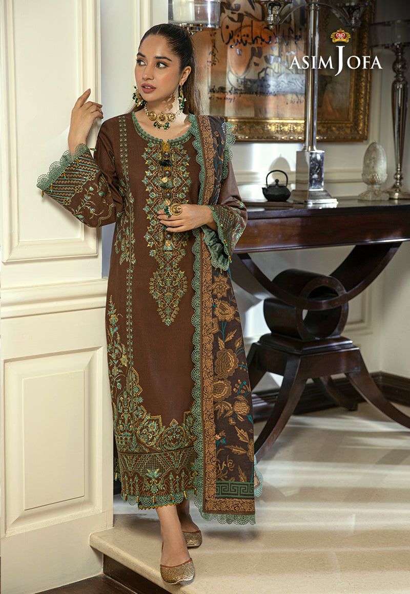 AJAWP-01 EMBROIDERED KHADDAR STITCHED 3 PCS