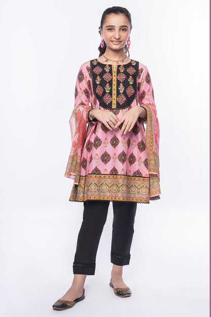 3PCS Digital Printed Lawn Shirt, Dupatta & Cotton Trouser SKU: SFRK-003