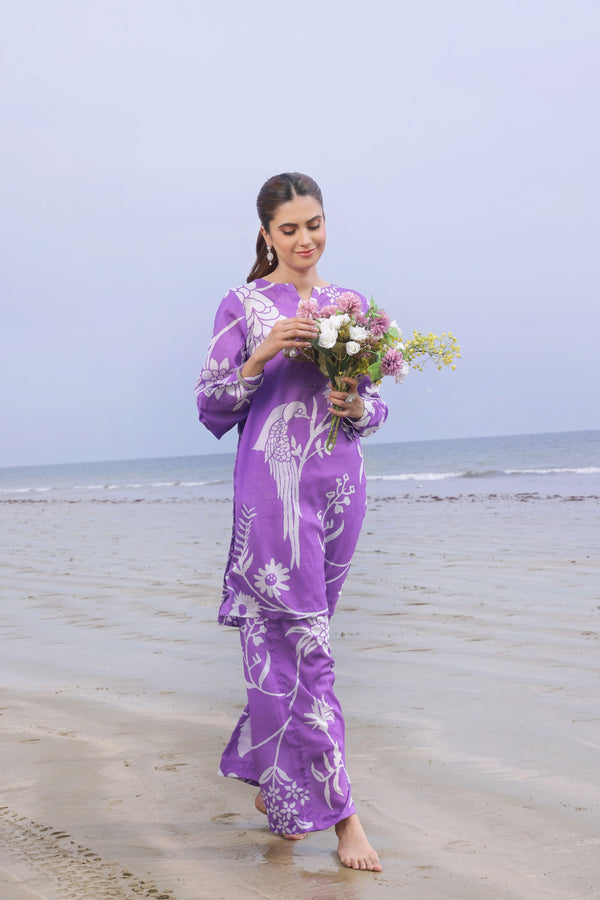 Whisper Wind By Feathers Unstitched 2 Piece Printed Lawn Collection'2025-MYSTEN-FT513