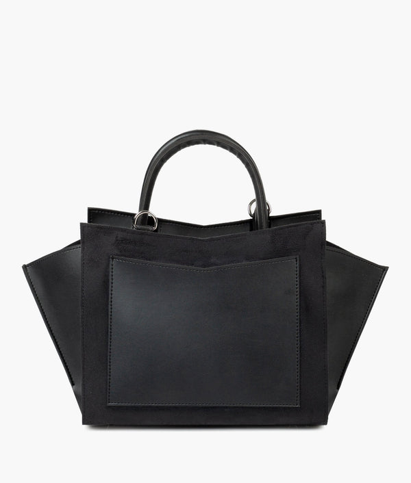 RTW Creation - Black suede top-handle bag
